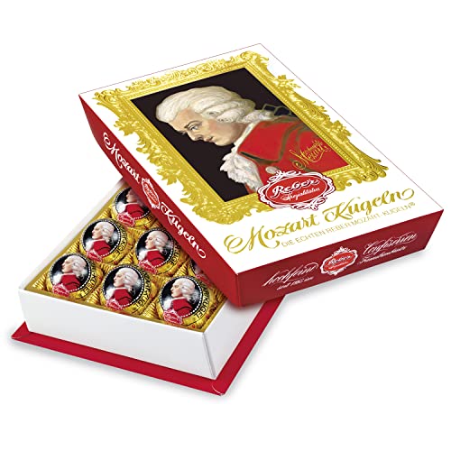 Reber Mozart-Barock – 15er Packung – Echte Reber Mozart-Kugeln aus Zartbitter-Schokolade, Marzipan und Nougat