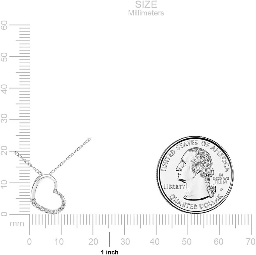 Keepsake Diamond Heart Necklace for Women in 925 Sterling Silver 1/10ct (I-J, I3), 18 inch - Image 5