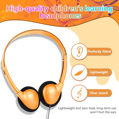 Image of USB C Headphones Bulk 30 Pack for Classroom School Kids,On-Ear Wired | USB Type C Headphones for School Student Children Compatible with Pad Tablet Smartphones Travel Testing Mixed Colors