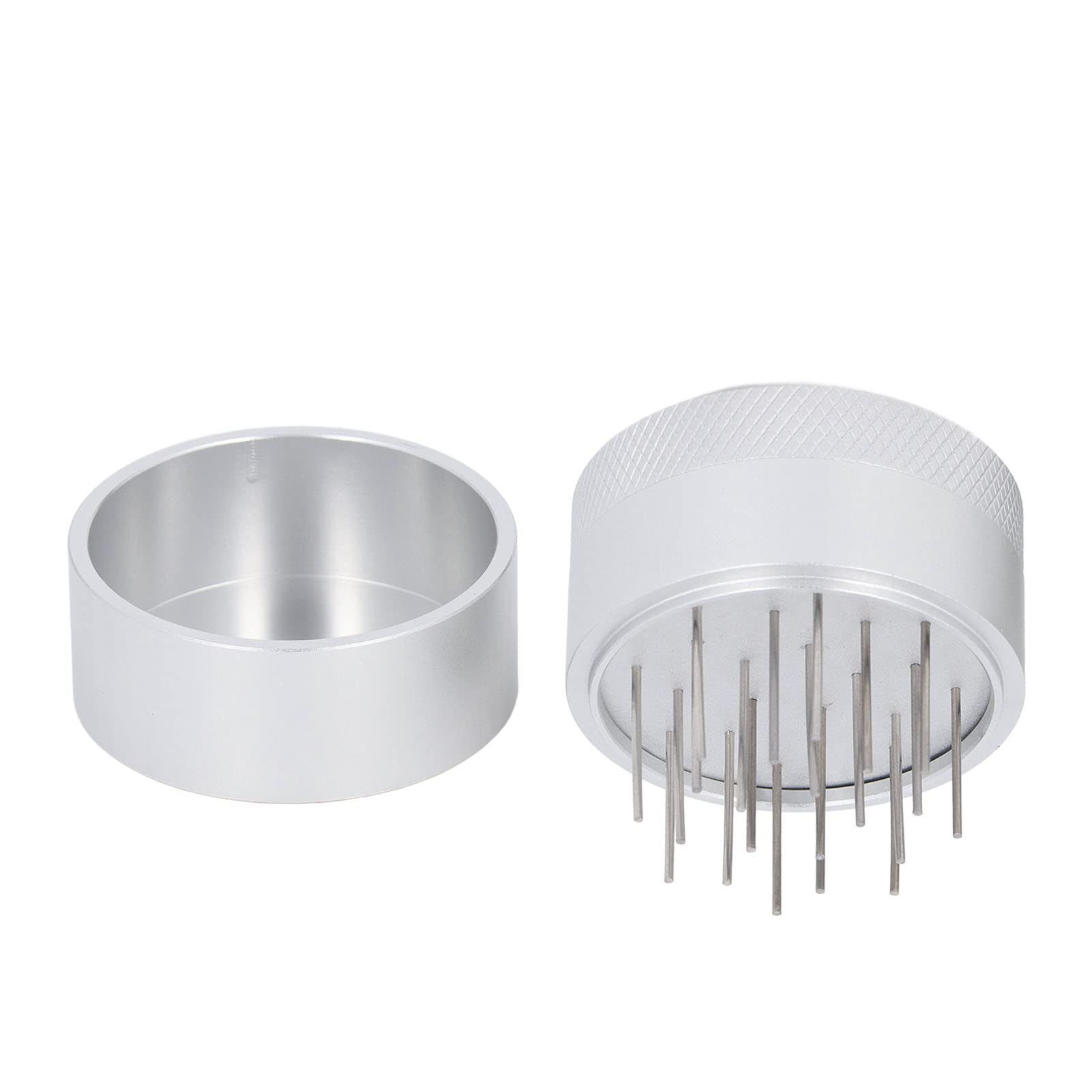 Distributore Di Aghi Per Caffè Con Base – In Acciaio Inox, Diametro 53mm, Per Una Dispersione Uniforme E Pressione Costante, Strumento Manuale Argento