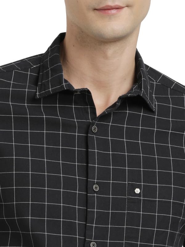 Image of Turtle Men 100% Cotton Slim Fit Check Full Sleeve Casual Shirt