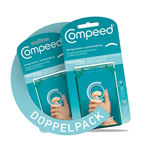 Compeed Fingerrissepflaster Doppelpack Fingerpflaster mit Hydrokolloid gegen eingerissene Fingerkuppen und Risse der Nagelhaut 20 Pflaster
