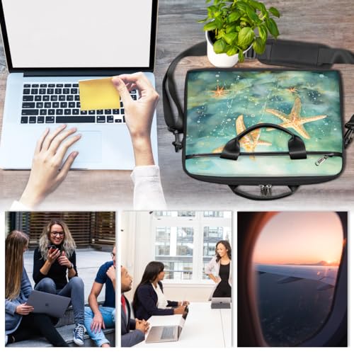 Bolsa para portátil acuarela estrella de mar 15 pulgadas miniatura 6