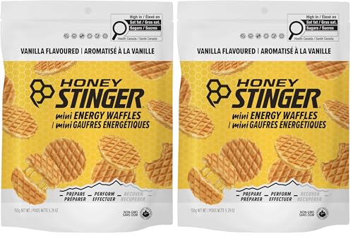 Image of Honey Stinger Organic Mini Vanilla Waffles,Energy Stroopwafel for Exercise,Endurance and Performance,Sports Nutrition for Home & Gym,Pre and Post Workout,1 Bag,5.3 Ounce,(Pack of 2)
