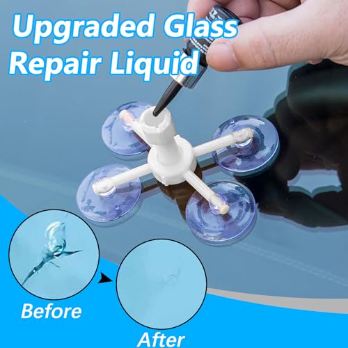 image for PEAKTOW Windshield Crack Repair Kit, 2 Bottles Cracked Windshield Repa