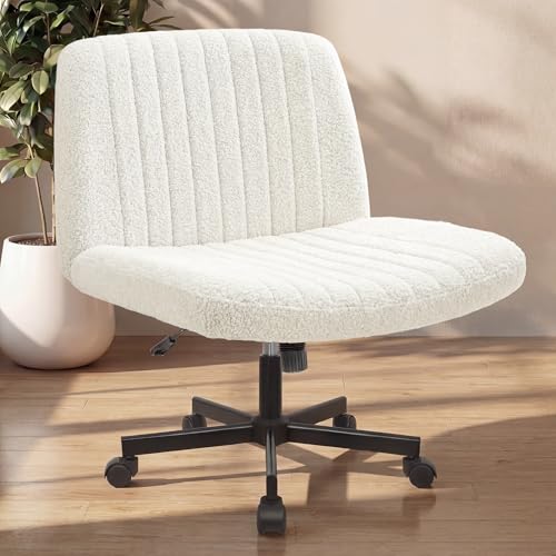 NEO CHAIR Criss Cross Chair with Wheels Home Office Cross Legged Armless Chairs Adjustable Computer...