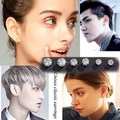 Spiritlele Cubic Zirconia Pearl Ball Stud Earrings Set 3-8mm Assorted CZ Stud Earrings for Women3