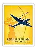 lufthansa posterrolle Bild auch erhältlich als Kunstdrucke auf schwerem, mattem Papier, Premium-Papier aus Bambusfaser, Satin-Leinwand, Premium-Washi-Reispapier und natürlichen Stoffen (Seide, Bio-Leinwand und Hanf)