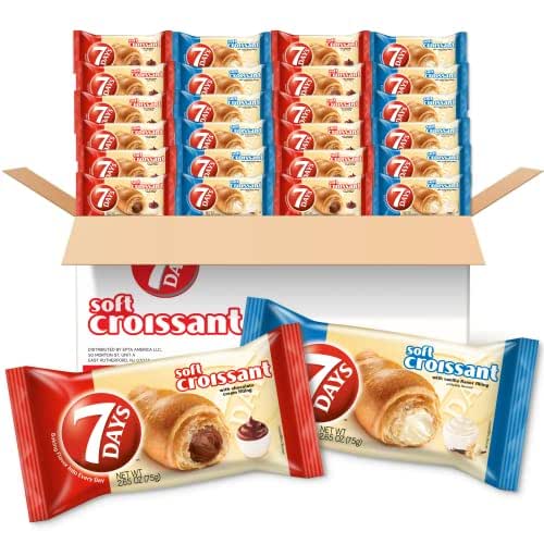 7Days Soft Croissant Variety Pack (24 Count), 12 Chocolate, 12