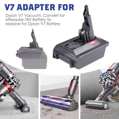 Image of for Dyson V7 Battery Adapter for Milwaukee 18V Battery Convert to for Dyson V7 SV11 Animal Cordless Stick Vacuum Cleaner Handheld Vacuum Converter (MIL18V7 Adapter only, No Battery)