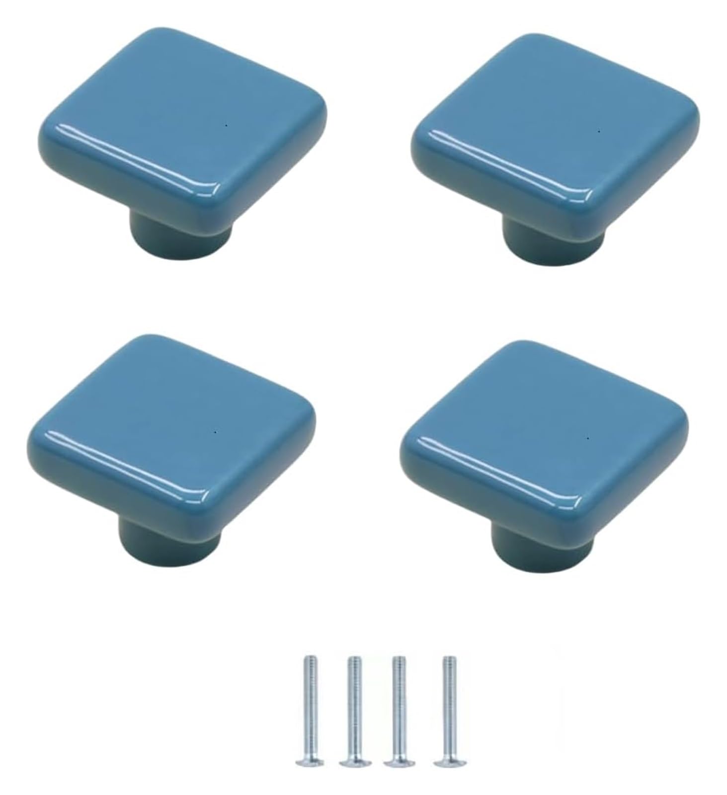 ENmrfvkz Ceramic Cupboard Drawer Handle Knobs, Ceramic Bottle Cap Cabinet Drawer Knobs Multicolor 32x32x27mm Pack of 4(Blu)