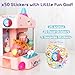 Claw Machine for Kids - Mini Arcade Game - Vending Machine - Candy Grabber Toys - Silent Mode, Lights, USB - Plush Toys & Easter Eggs, Surprise Stickers - Fun Gift for Kids, Boys & Girls (Unicorn)