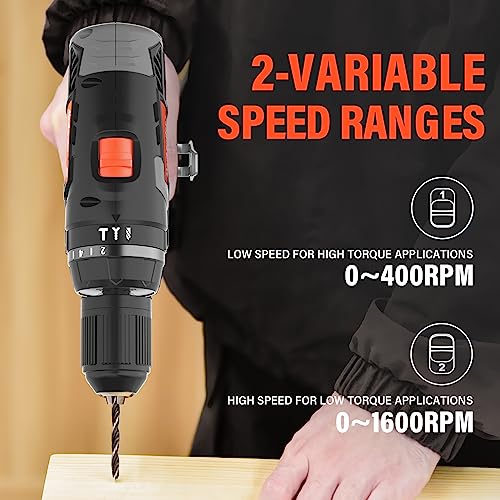 Cordless Drill, Maxlander 20V 1/2'' Drill Set With 2.0Ah Battery And Charger, Power Drill Cordless For Concrete Wall, Wood, Metal - Variable Speed #TOP5