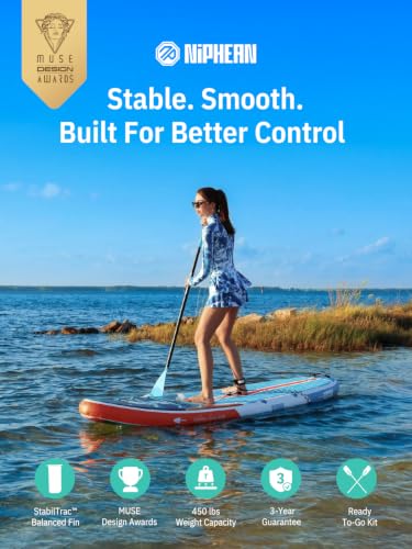 Image of Niphean Inflatable Stand Up Paddle Board with SUP Accessories, Anti-Slip EVA Deck, 10'6'' Inflatable Paddle Boards for Adults & Youth of All Skill Levels