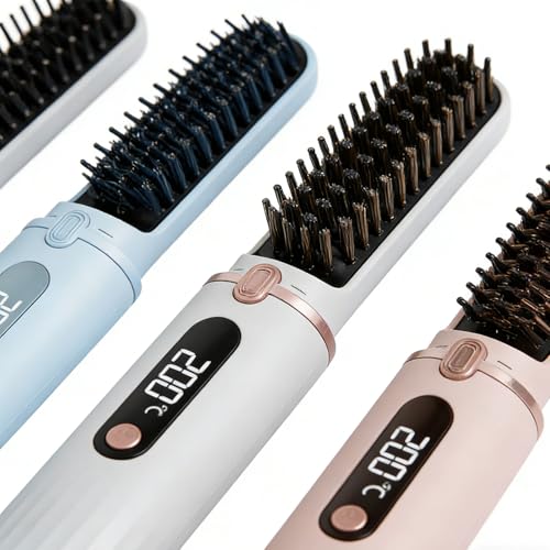 Cepillo alisador con 4 niveles de temperatura y tecnología de calentamiento MCH para peinar y alisar el cabello, seguridad térmica miniatura 4