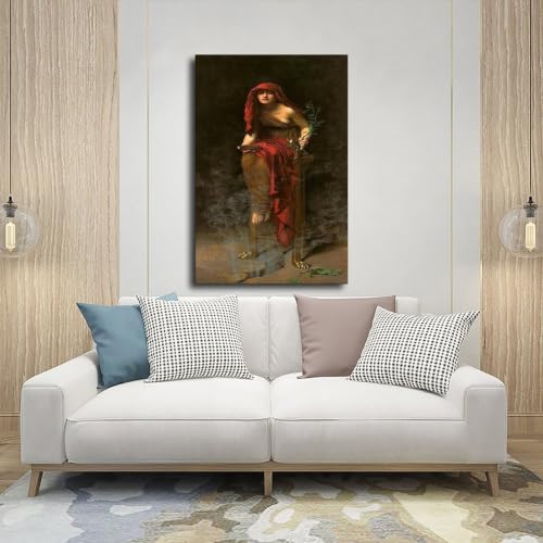 Impression sur toile Prêtresse de Delphes Pythie tableau vertical facile à installer - 5