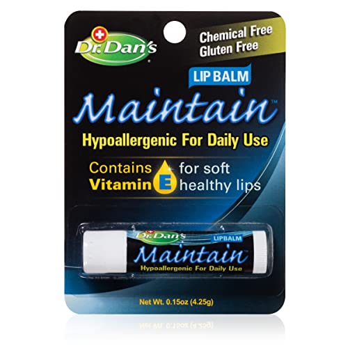Dr. Dan s Maintain Lip Balm - Healing Lip Balm for Dry Cracked Lips, All Natural Chapstick for Sensitive Skin, Vitamin E Stick of Moisturizing Lip Balm Helps Soft Lips Keep Their Smoothness