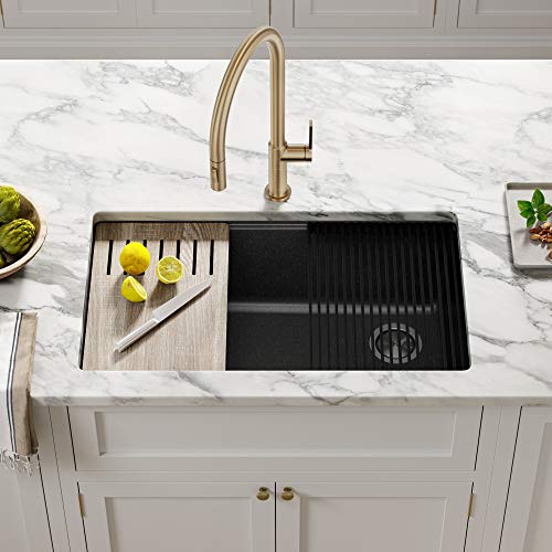 KRAUS Metallic Black 32 in Undermount Granite Kitchen Sink KGUW2-33MBL - image 2