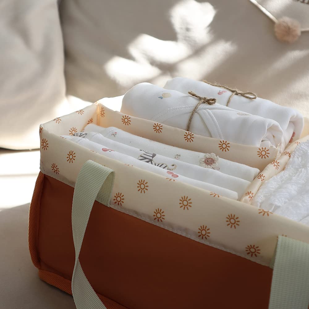 Organizador de pañales para bebé, cesta de almacenamiento portátil para pañales y toallitas para bebés, apilador de pañales, organizador de coche, regalo de guardería para recién nacidos