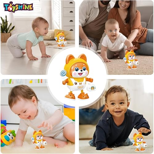 Image of Toyshine Battery Operated Robot Dog Toy with Dancing | Automatic Walking | Music & Lights Creative Children Electric Pet Fun Play Interactive Action Toy for Kids Boys & Girls 3+, Multicolor