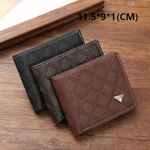 Mens Short Wallet Folding Small Money Bag PU Coin Purse Men(brown)2
