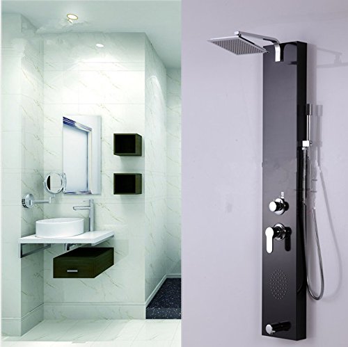Colonne de douche multifonction avec buse de massage du corps intégrée en inox