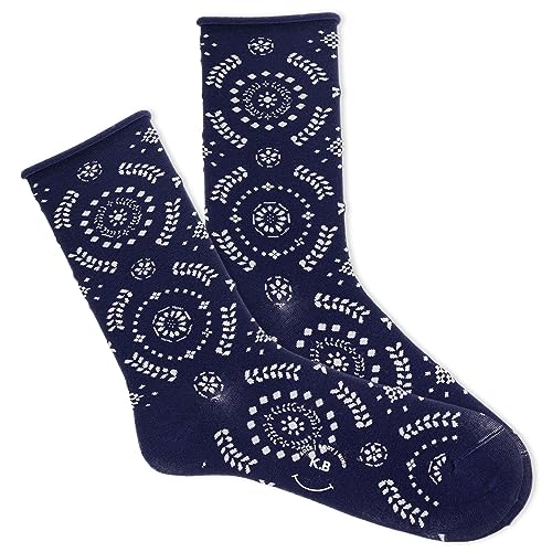 Image of K. Bell women's Fun Roll Top Crew Socks - 1 Pairs - Comfortable & Cute Fashion Gifts