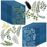 NOVWANG 80 Pcs Cyanotype Paper, High Sensitivity Sun Print Paper Kit with 2 Sleeves and 1 Template, DIY Arts and Crafts Project (5.8 x 4.1 Inch)