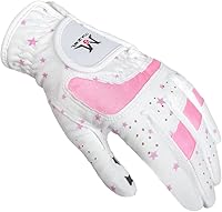 Vista 3 de MAZEL Guantes de golf para niños y niñas, para mano derecha e izquierda (1 par) guantes de golf transpirables de microfibra para jóvenes, blanco
