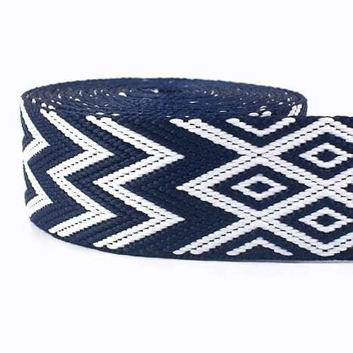 Webbing 5Meters 38mm Jacquard Webbing Tapes for Bag Strap Ethnic Ribbon Luggage Decor Sewing Bias Band DIY Belt Shoes Accessories(RD200-01)