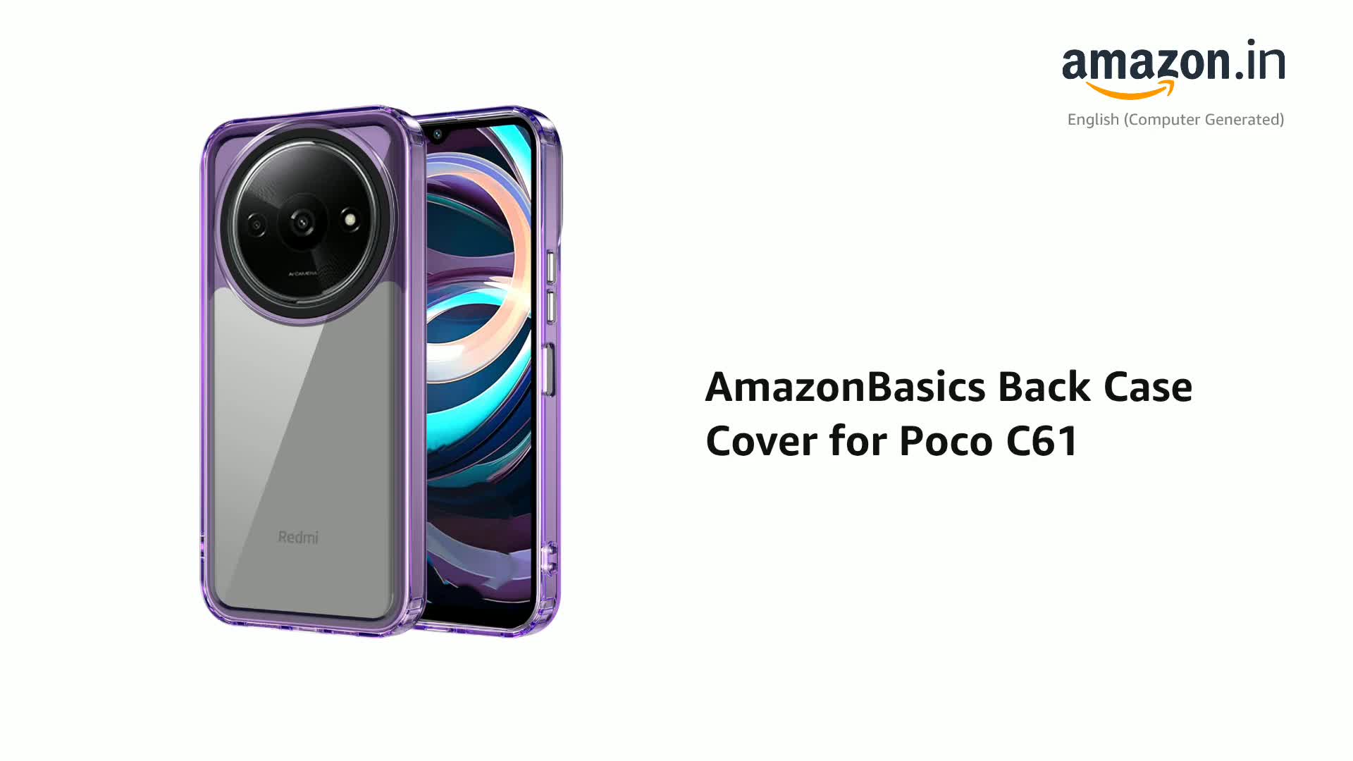 amazon basics Back Case Cover for Poco C61 (Polycarbonate