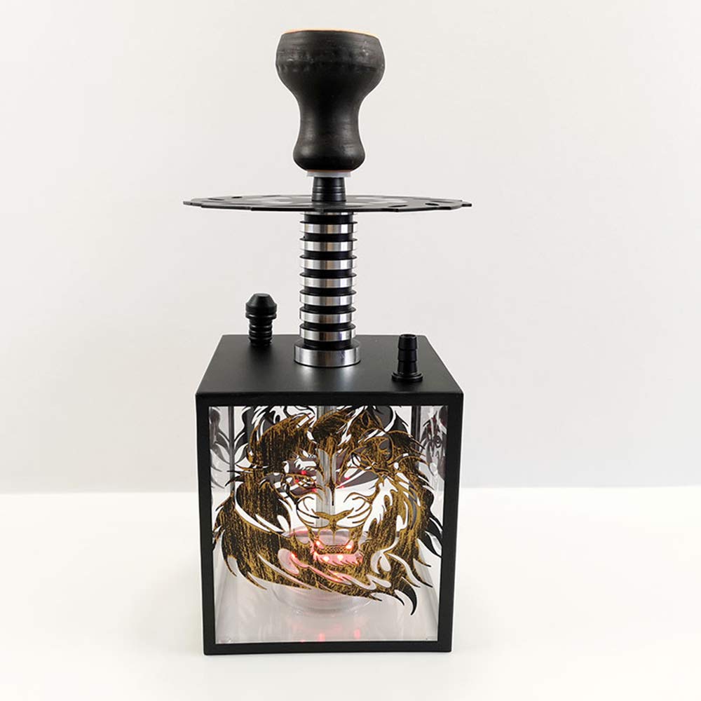 Portátil Conjunto Completo Cachimba Cachimba Conjunto, con El Humo de Carbón Pasta de Clip de Humo de Carbono Y el Papel de Estaño Portátil Completa Cachimba Conjunto con Luz LED
