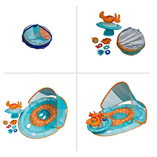 Swimways Baby Spring Float Activity Center With Canopy - Blue/Orange Lobster #TOP6