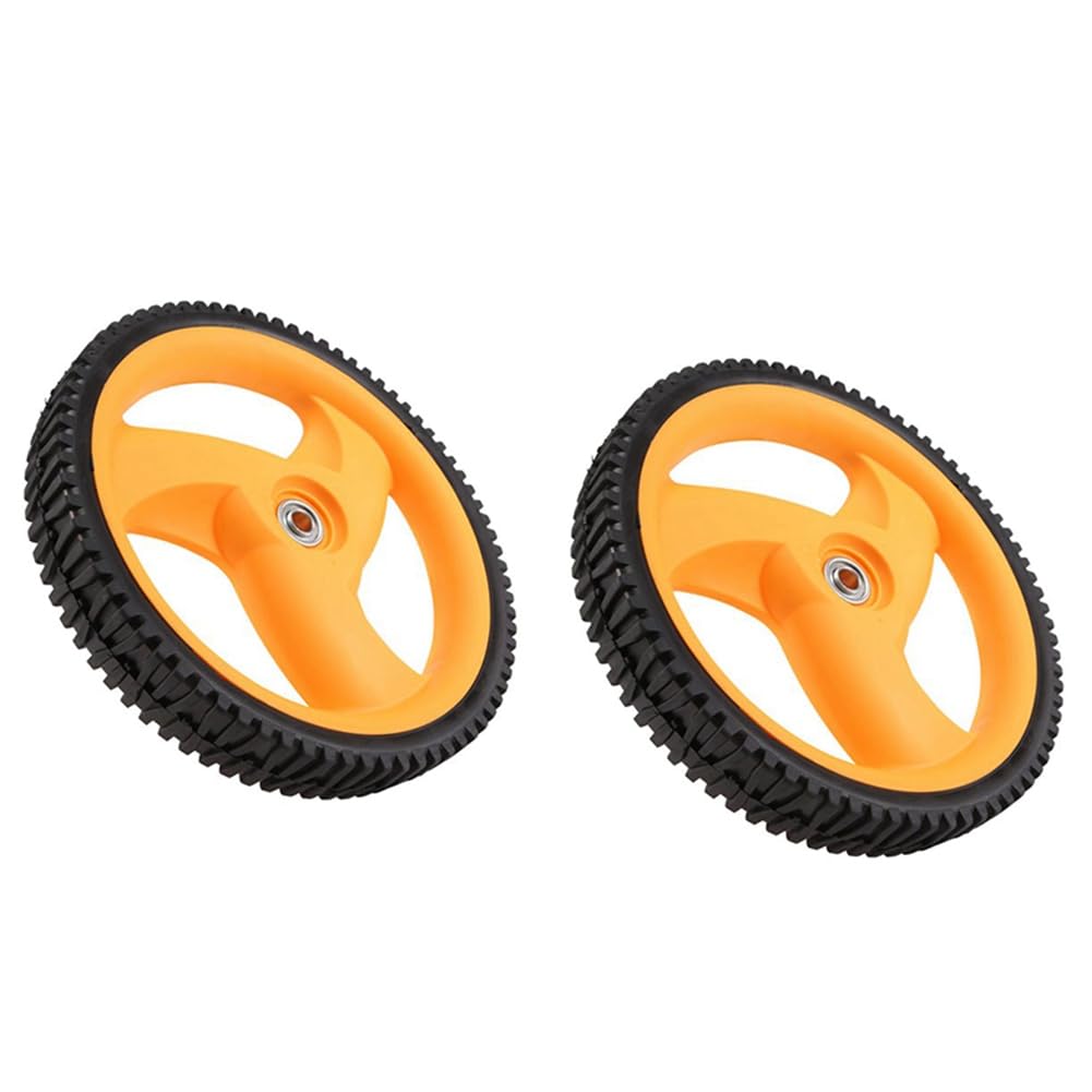 Ruedas traseras de 293 mm para cortacésped Husqvarna, Beelooom, Negro y amarillo, Caucho, 2 unidades