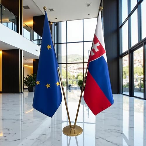 Drapeau Slovaquie et UE : ensemble complet de drapeaux protocolaires - 7