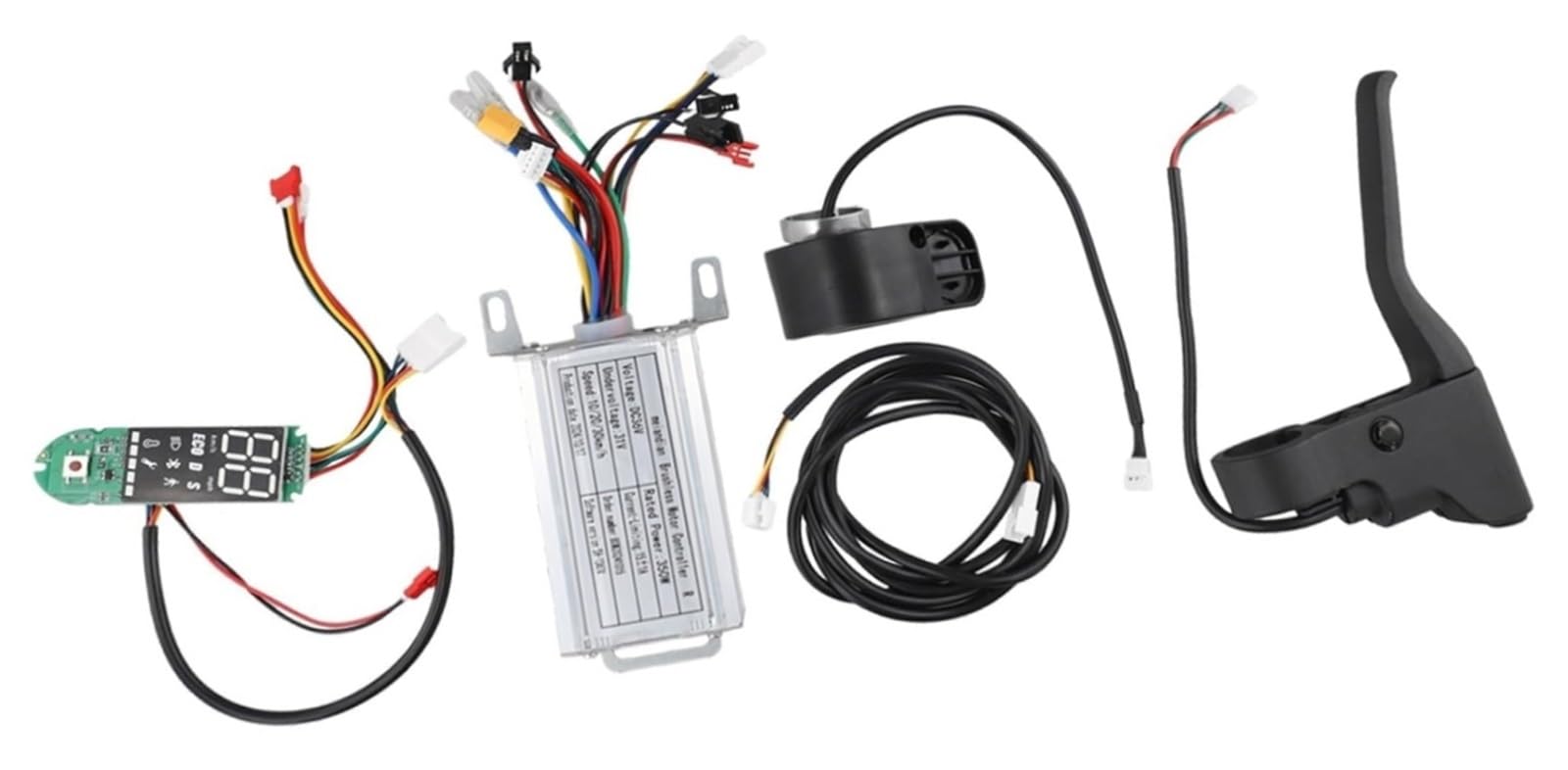 E-Scooter-Controller-Ersatz, 36 V, 350 W, 15 A, mit Display-Armaturenbrett und Beschleunigerbremskabeln, komplettes Reparaturset for Elektroroller-Zubehör