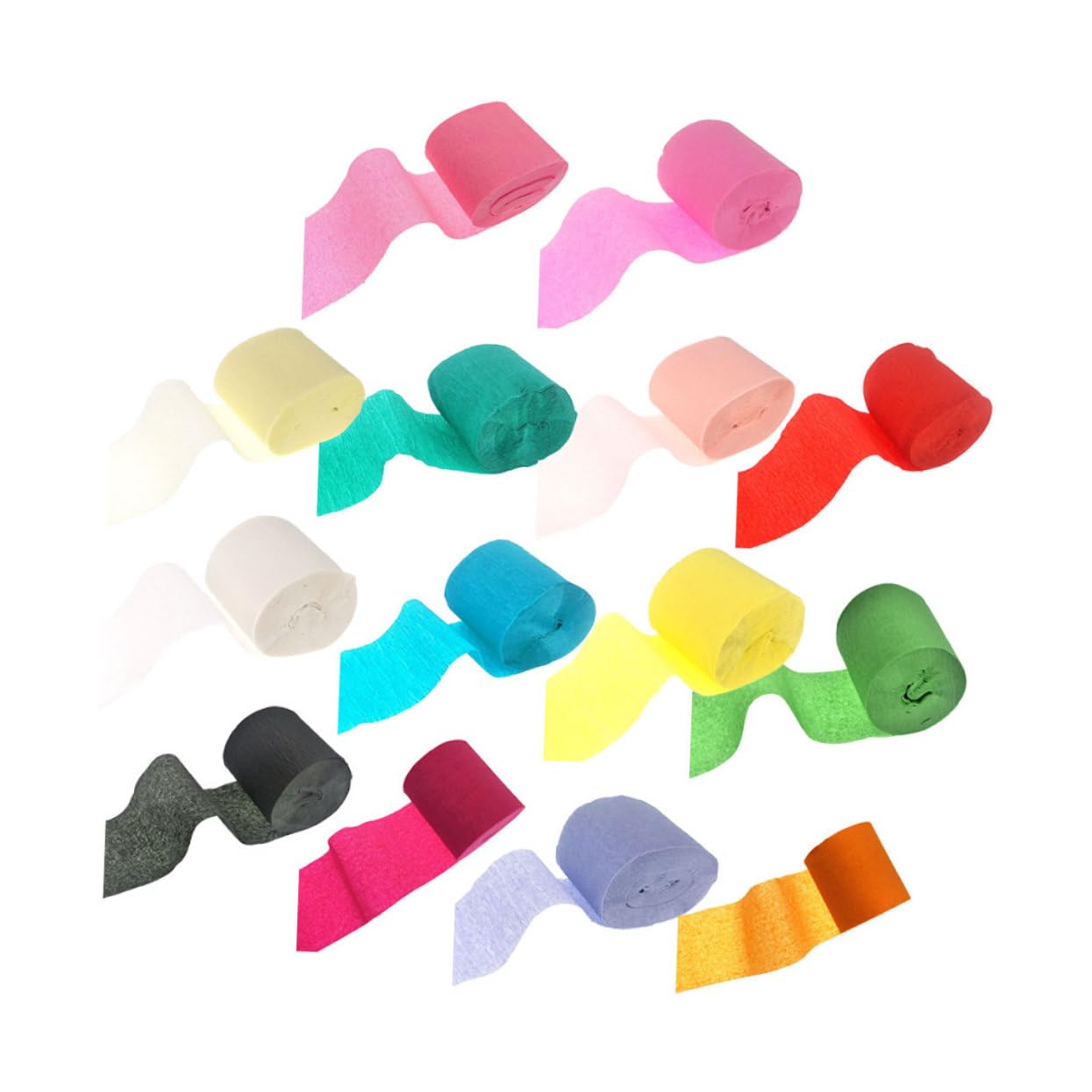 BEBEMOKO 14pcs Green Crepe Paper Streamers Decorative Paper Rolls for Party Wedding Festival Decor DIY Latte Art Streamers