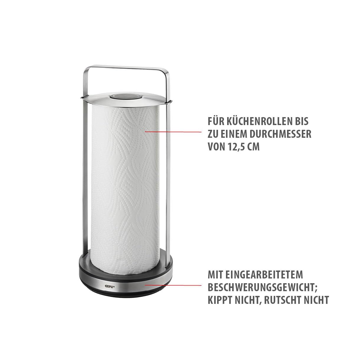 GEFU Küchenrollenhalter SMARTLINE - Edelstahl Stehend mit Fuß