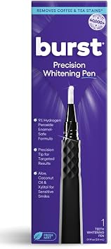 Burst Precision Whitening Pen, 9% HP, 45 Whitening Treatments, Enamel Safe, Vegan, Paraben Free, Delicious Flavor, 1 Count