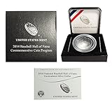 2014 P $1 UNC National Baseball Hall of Fame Silver Dollar, Box, OGP & COA US Mint Uncirculated