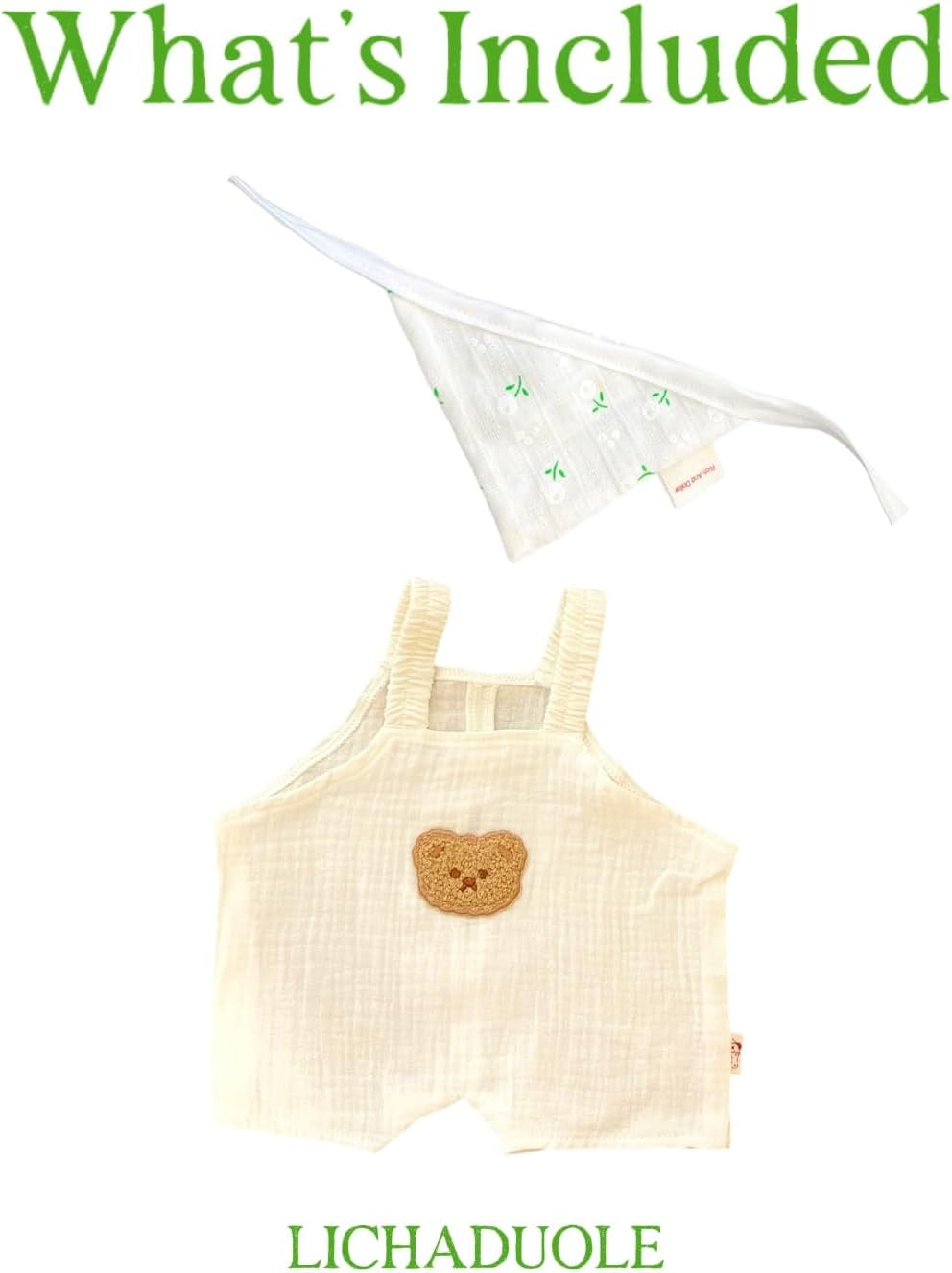 18''/47-50cm Teddybear Clothes Plush Animal Overalls Bandana Set - Baby-Inspired Design for Premium 16.5''-18'' bumblybear Huge Bartholomew Bear(No Doll)