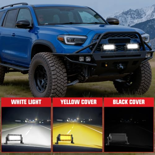 Image of Nilight 7.5 Inch 36 W LED Light Bar with Yellow Black Covers