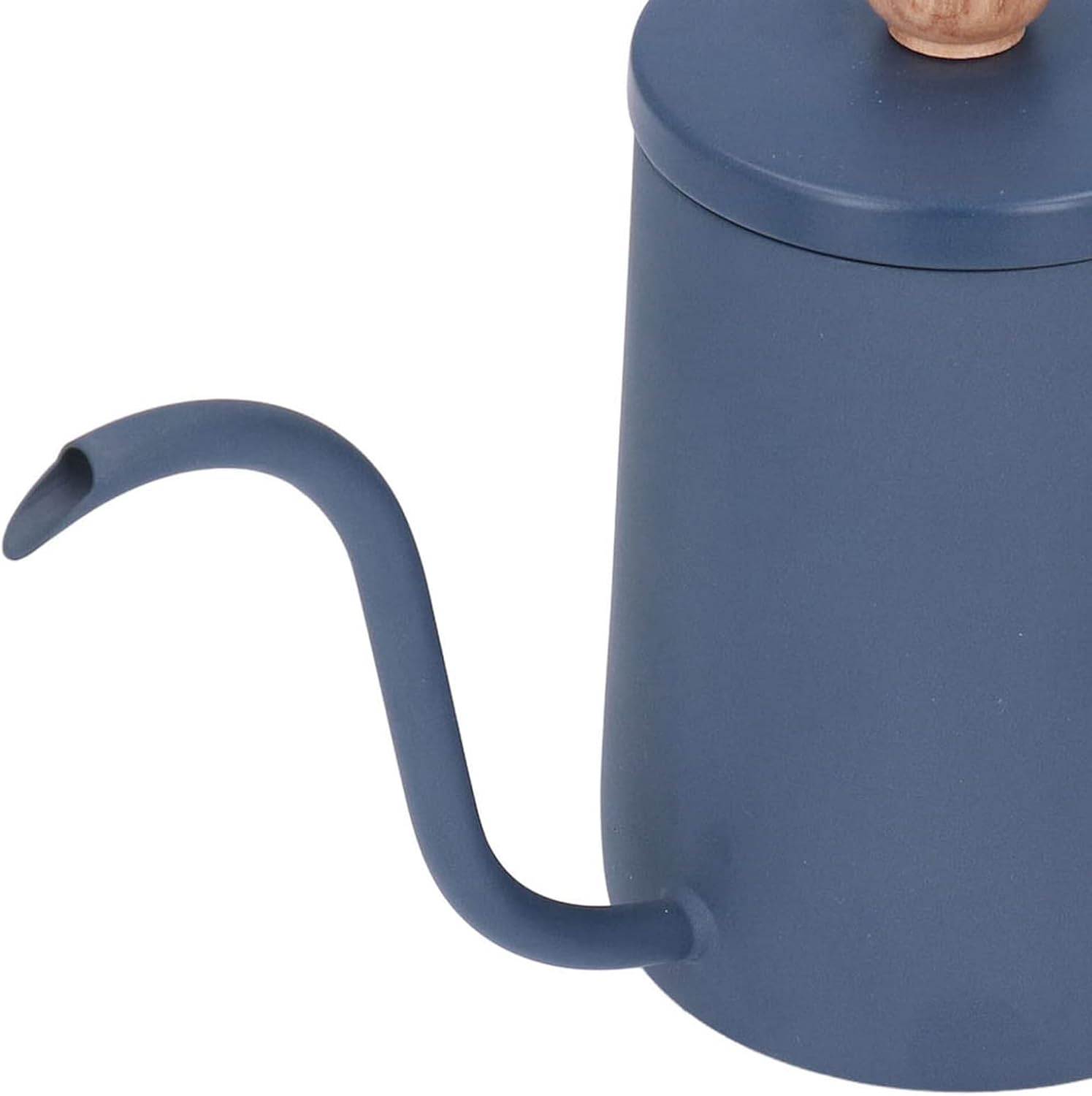 Gooseneck Coffee Kettle, 600ml Stainless Steel Kettle, Ergonomic Wooden Handle with Precise Water Control, Ideal for Home Baristas (Blue)