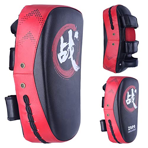 YOUSHANG Paos Muay Thai Soltero Escudos para Patadas Paos De Boxeo Boxeo Kick Shield MMA UFC Muay Thai Taekwondo Sanda Fight Training Azul 36X19X9cm Soltero