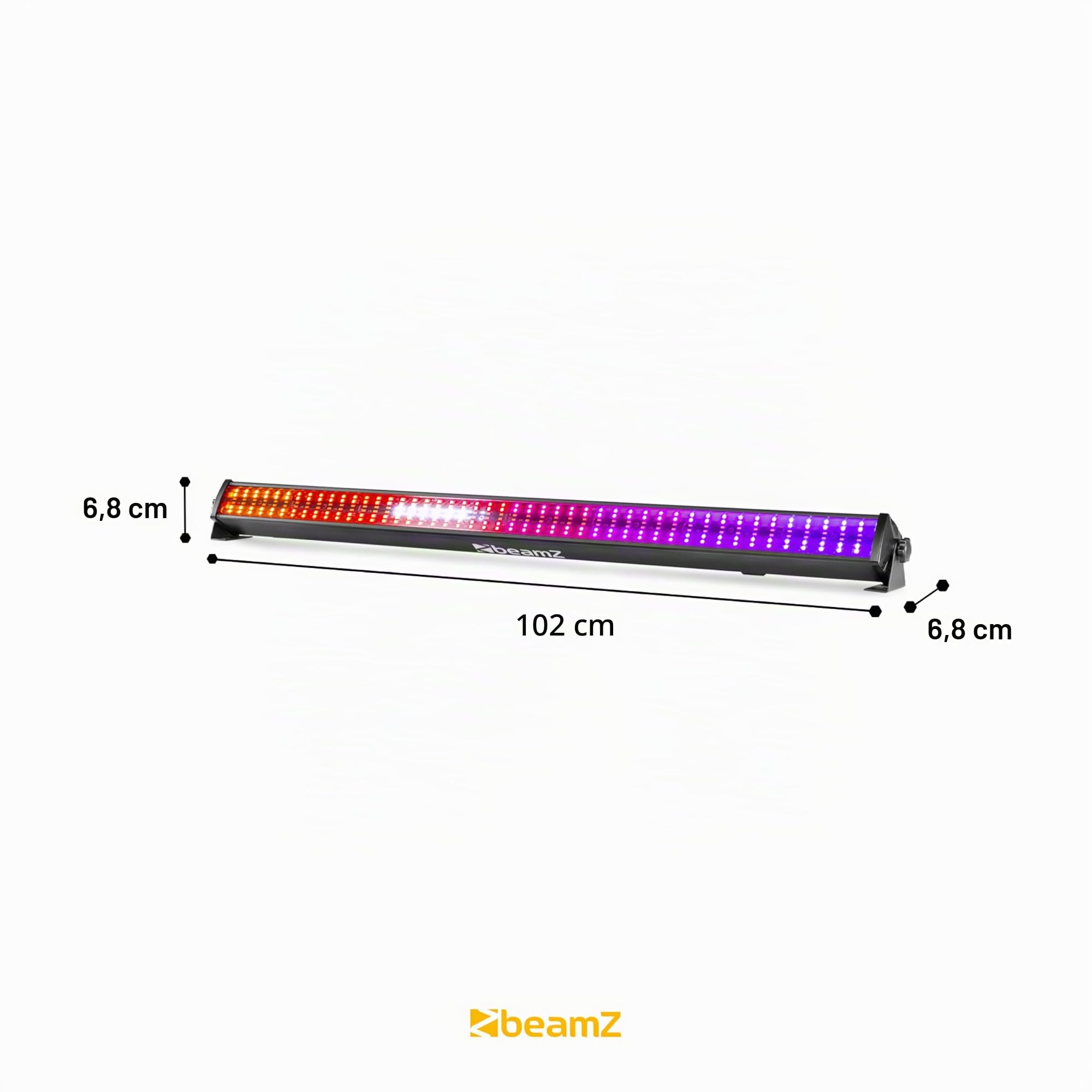 BeamZ LCB288 Barre LED RGBW avec Strobe - avec DMX, Daisy Chain, Automatique, Sections Contrôlables, Idéale pour Compléter vos Éclairages de Scènes, Arrière-Plans, Murs, Lounge Bars