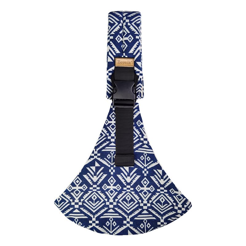 Image of Baby Sling Carrier,Baby Sling Carrying 10-30 lbs(Blue Sailboat) | Adjustable Size for growing baby,Lightweight,Easy to Store,Front & Rear Safety Buckle Design,Travel, Camping,Shopping