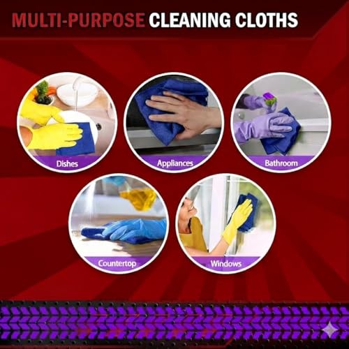 Image of AutoFurnish 1 PCS 340 GSM Multi-Color! Thick Lint & Streak Free Multipurpose Cloths Automotive Microfibre Towels for Car Bike Cleaning Polishing Washing & Detailing