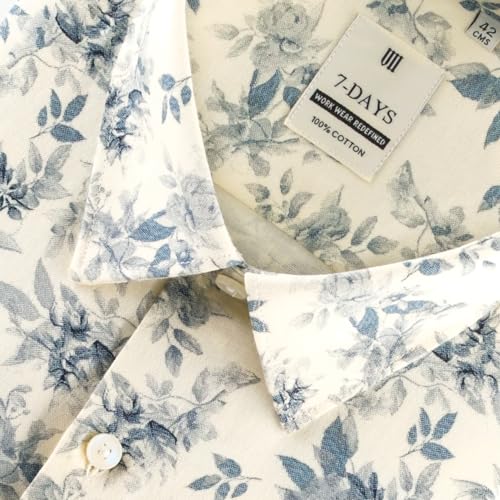 Image of 7-DAYS Men's Premium Printed Shirt - 100% Cotton, Regular Fit, Full Sleeve, with Pocket - Versatile for Formal Occasions and Casual Wear