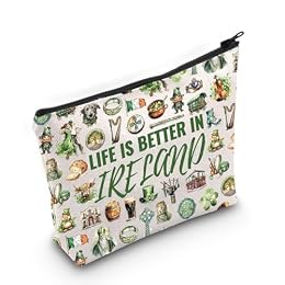 WCGXKO Ireland Souvenir Makeup Bag Ireland Themed Gift Ireland Trip Gift Ireland Culture Gift (Ireland Bag)
