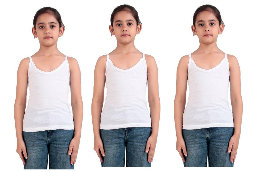 HAP Girl's Cotton Camisole (Pack of 3)